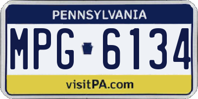 PA license plate MPG6134