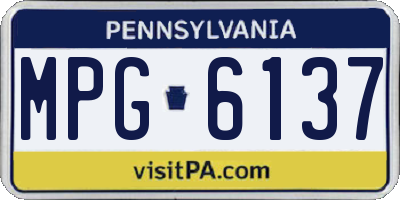 PA license plate MPG6137
