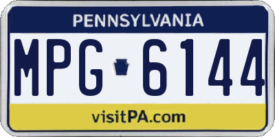 PA license plate MPG6144