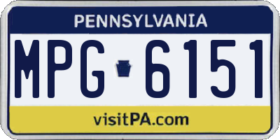 PA license plate MPG6151