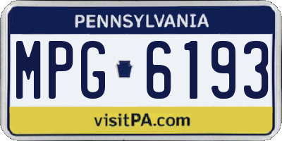 PA license plate MPG6193