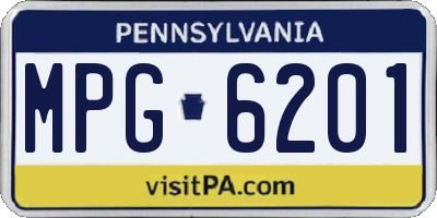 PA license plate MPG6201