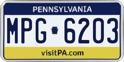 PA license plate MPG6203
