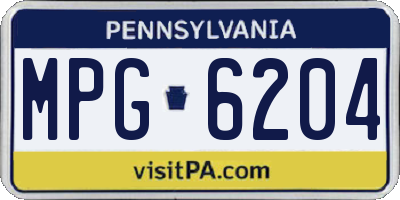 PA license plate MPG6204