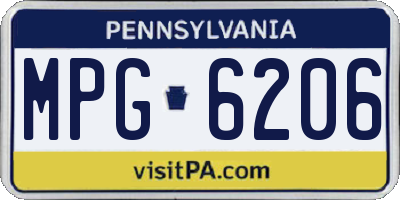PA license plate MPG6206