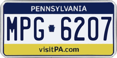 PA license plate MPG6207