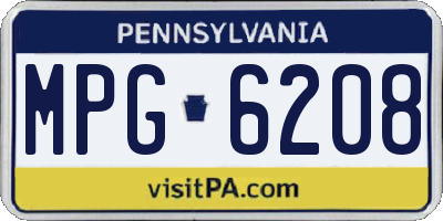 PA license plate MPG6208