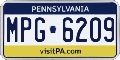 PA license plate MPG6209