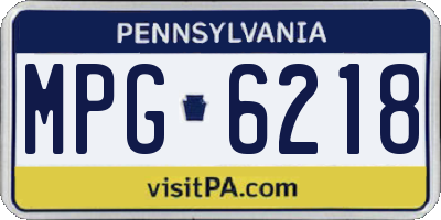 PA license plate MPG6218