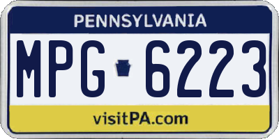 PA license plate MPG6223