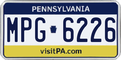 PA license plate MPG6226