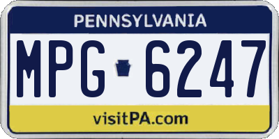 PA license plate MPG6247