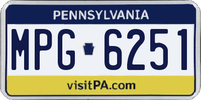PA license plate MPG6251