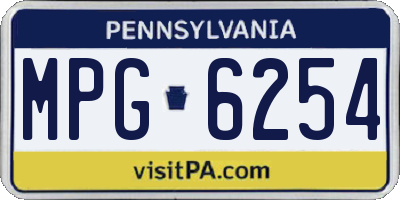 PA license plate MPG6254