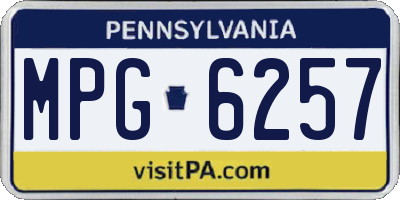 PA license plate MPG6257
