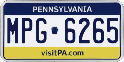 PA license plate MPG6265