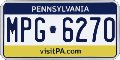 PA license plate MPG6270