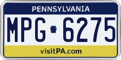 PA license plate MPG6275