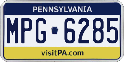 PA license plate MPG6285
