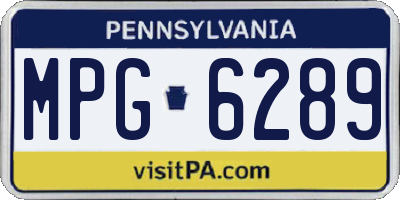 PA license plate MPG6289