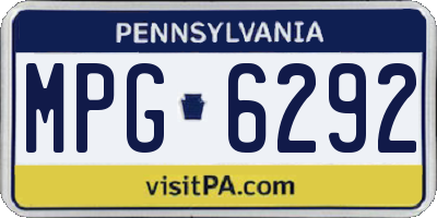 PA license plate MPG6292