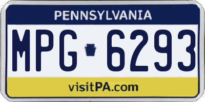 PA license plate MPG6293