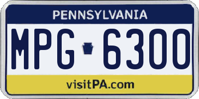 PA license plate MPG6300