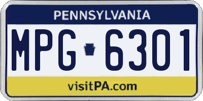 PA license plate MPG6301