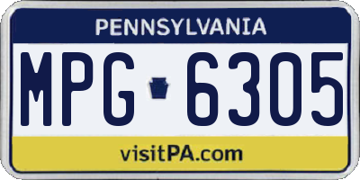 PA license plate MPG6305
