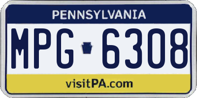 PA license plate MPG6308