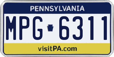 PA license plate MPG6311