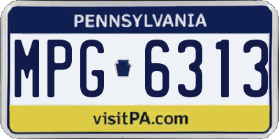 PA license plate MPG6313