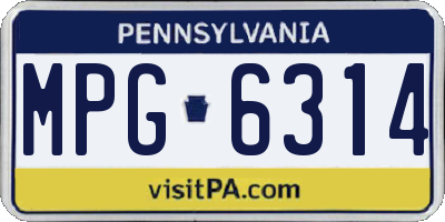 PA license plate MPG6314