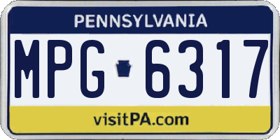 PA license plate MPG6317