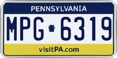 PA license plate MPG6319