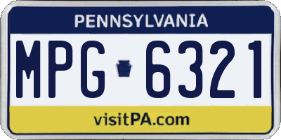 PA license plate MPG6321