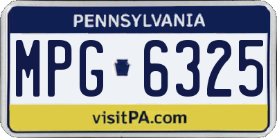 PA license plate MPG6325