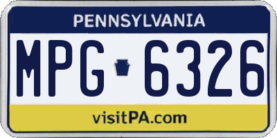 PA license plate MPG6326