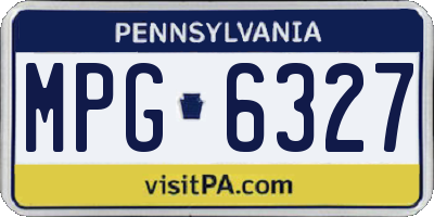 PA license plate MPG6327