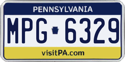 PA license plate MPG6329