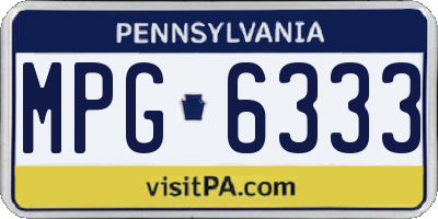 PA license plate MPG6333