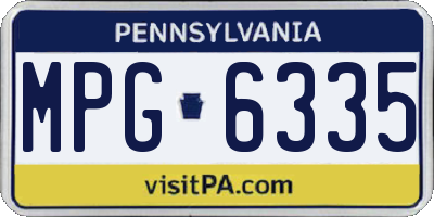 PA license plate MPG6335