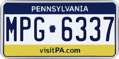 PA license plate MPG6337