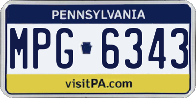 PA license plate MPG6343