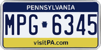 PA license plate MPG6345