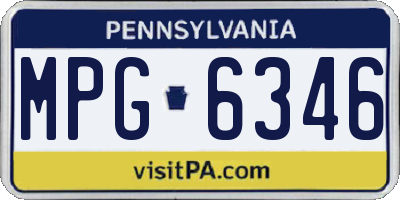 PA license plate MPG6346