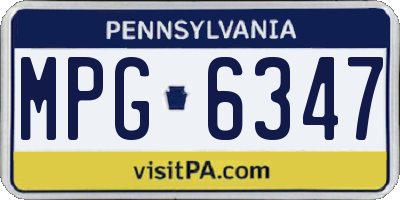 PA license plate MPG6347