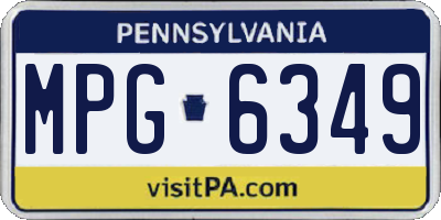 PA license plate MPG6349