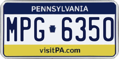 PA license plate MPG6350