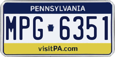 PA license plate MPG6351